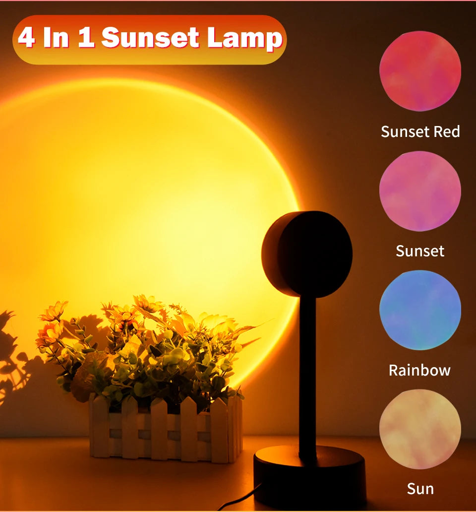 USB Sunset Lamp Sunset Projector Mood Light