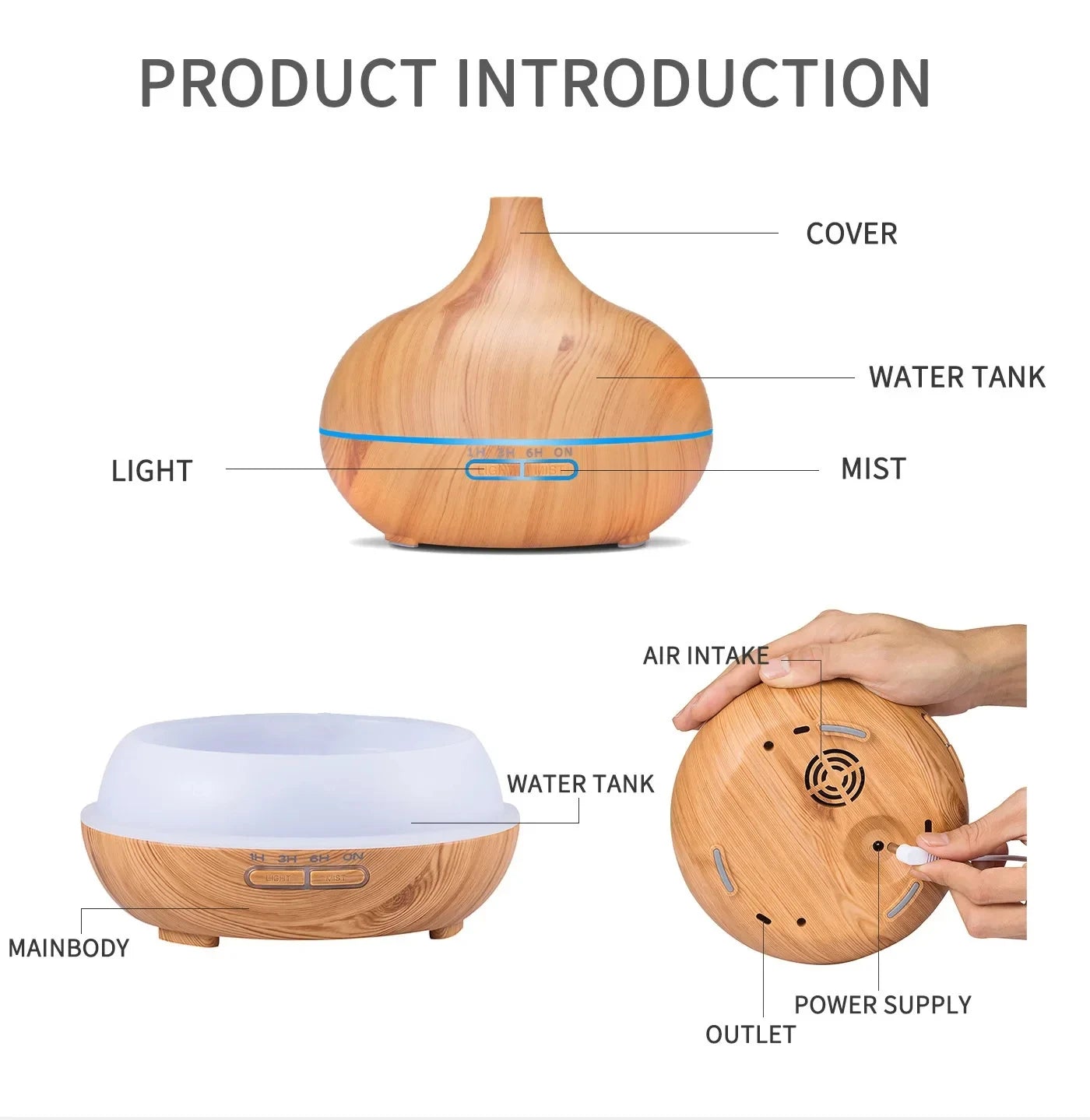 Wood Grain Diffuser/Humidifier