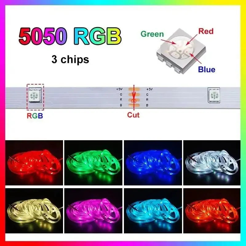 5M LED USB RGB Light Strip With Remote Control