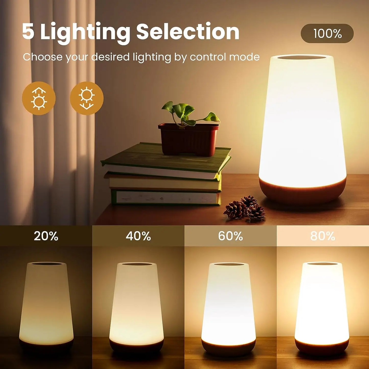 Dimmable Touch Sensitive Night Light Lamp (13 Colours)