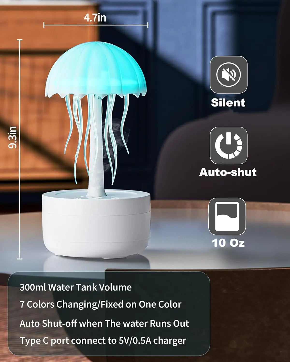 Jellyfish Night Light RGB Voice Control/Humidifier/BlueTooth Music