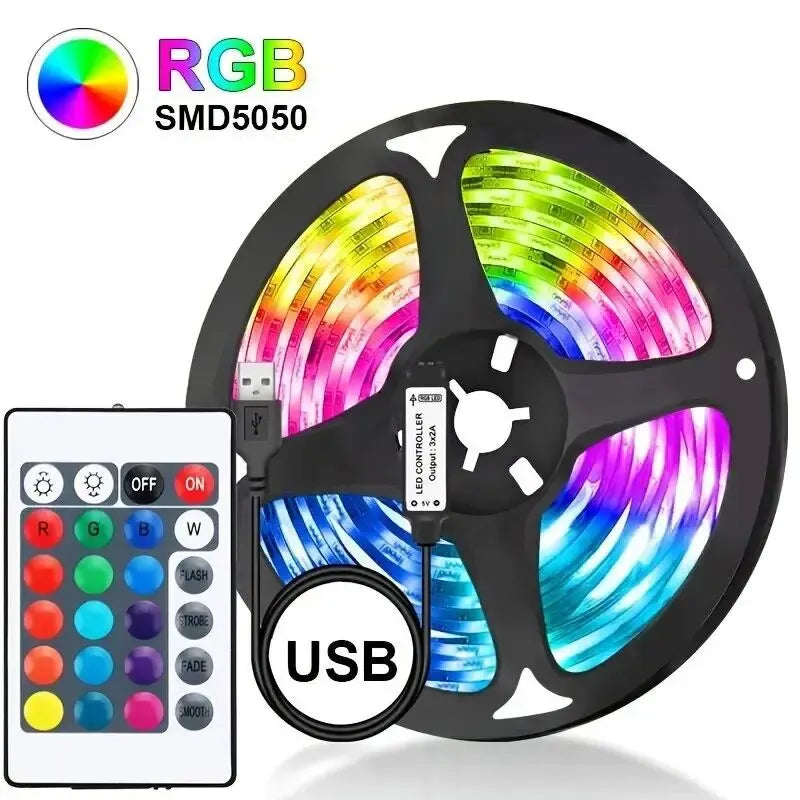5M LED USB RGB Light Strip With Remote Control